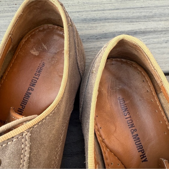 Johnston & Murphy Men's Suede Oxford Shoes 10.5 - Taupe - Picture 6 of 16